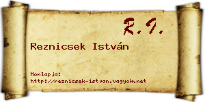 Reznicsek István névjegykártya