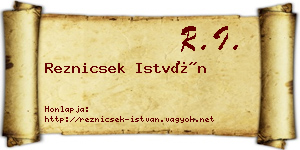 Reznicsek István névjegykártya